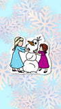Young Frozen Sisters doodle Magnet