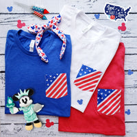 USA American Mouse flag pocket tee - READY TO SHIP