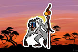 Wise Baboon doodle Magnet