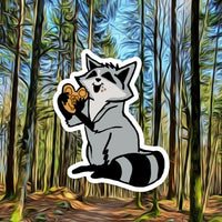 Snacky Raccoon Doodle Magnet