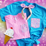 Sprinkles Ice Cream pocket tee shirt