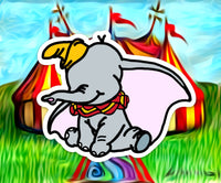 Flying Elephant doodle magnet
