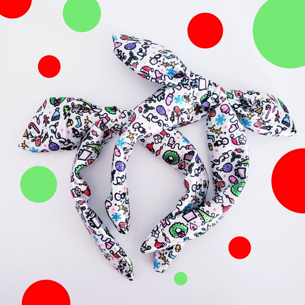 CHRISTMAS doodles cotton knotty bow