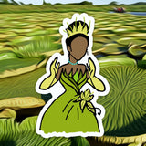 Frog Princess in GREEN doodle magnet  / Original fan art