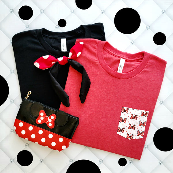 Minnie Mouse Bows pocket tee shirt