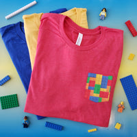 Toy Bricks  pocket tee shirt