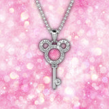 Keys to the Kingdom zircon Silver necklace / 17 inches