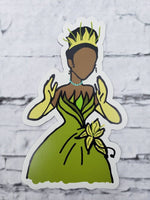 Frog Princess in GREEN doodle magnet  / Original fan art