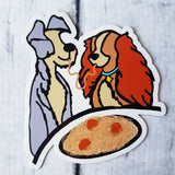 Dogs on a date MAGNET / Spaghetti noodle scene by Once Upon a tee shirt