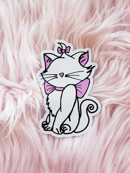 French kitten with bow doodle Magnet / car or fridge magnet / ready to ship