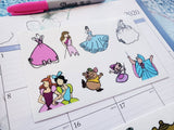 Fairytale Sticker Set -  34 stickers. Each sheet measures 4x6  - WATERPROOF