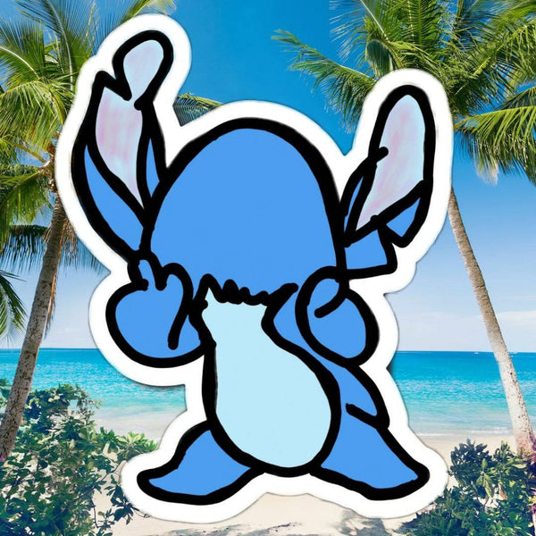 Blue Hawaiian Alien doodle Magnet