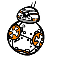 Orange and White DROID  doodle magnet
