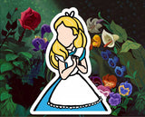 Wonderland girl magnet / measures 4 inches tall