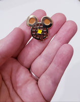 MOUSE waffle PIN with dripping syrup / soft enamel pin (1. inches x 1. inches) with rubber backing