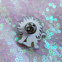 Young lion  doodle pin / acrylic pin (1.25 inches x 1. inches) with metal backing.