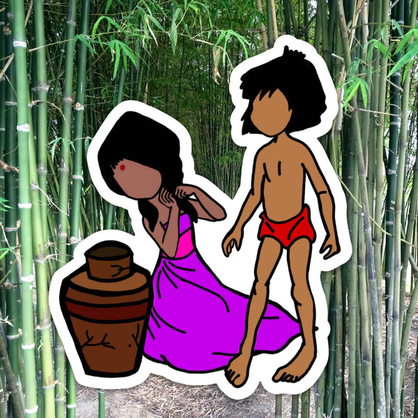 Jungle boy and girl magnet