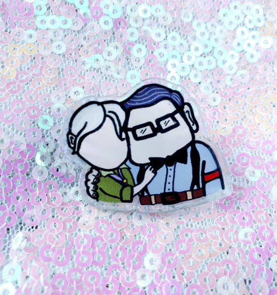 UP pin  / acrylic pin (1.25 inches x 1. inches)  Older couple