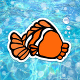 Clownfish Doodle magnet / Orange fish Magnet / in this big blue world