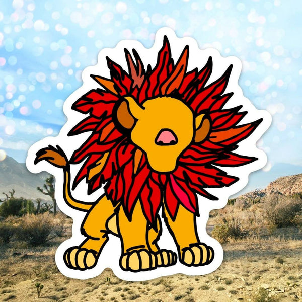 Young lion Doodle magnet
